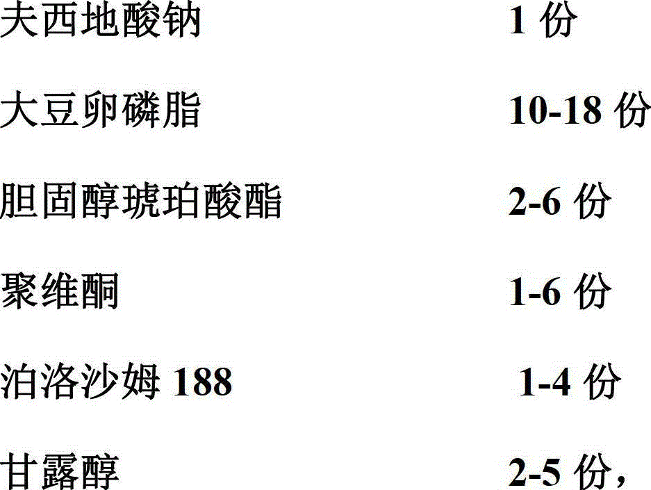 Sodium fusidate lipidosome injection