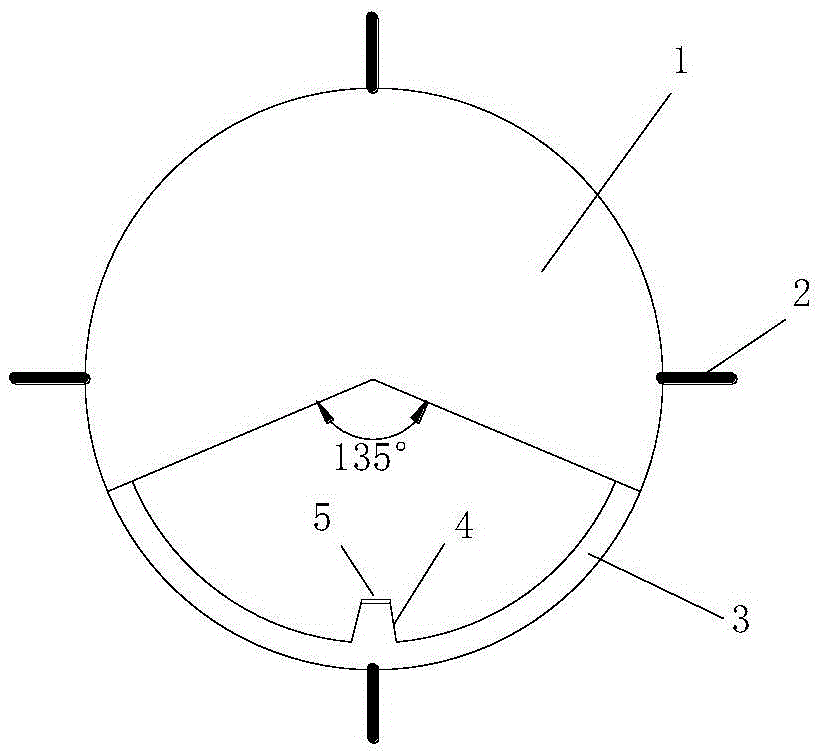 Guide rail device and method for omnidirectional directional blasting charge