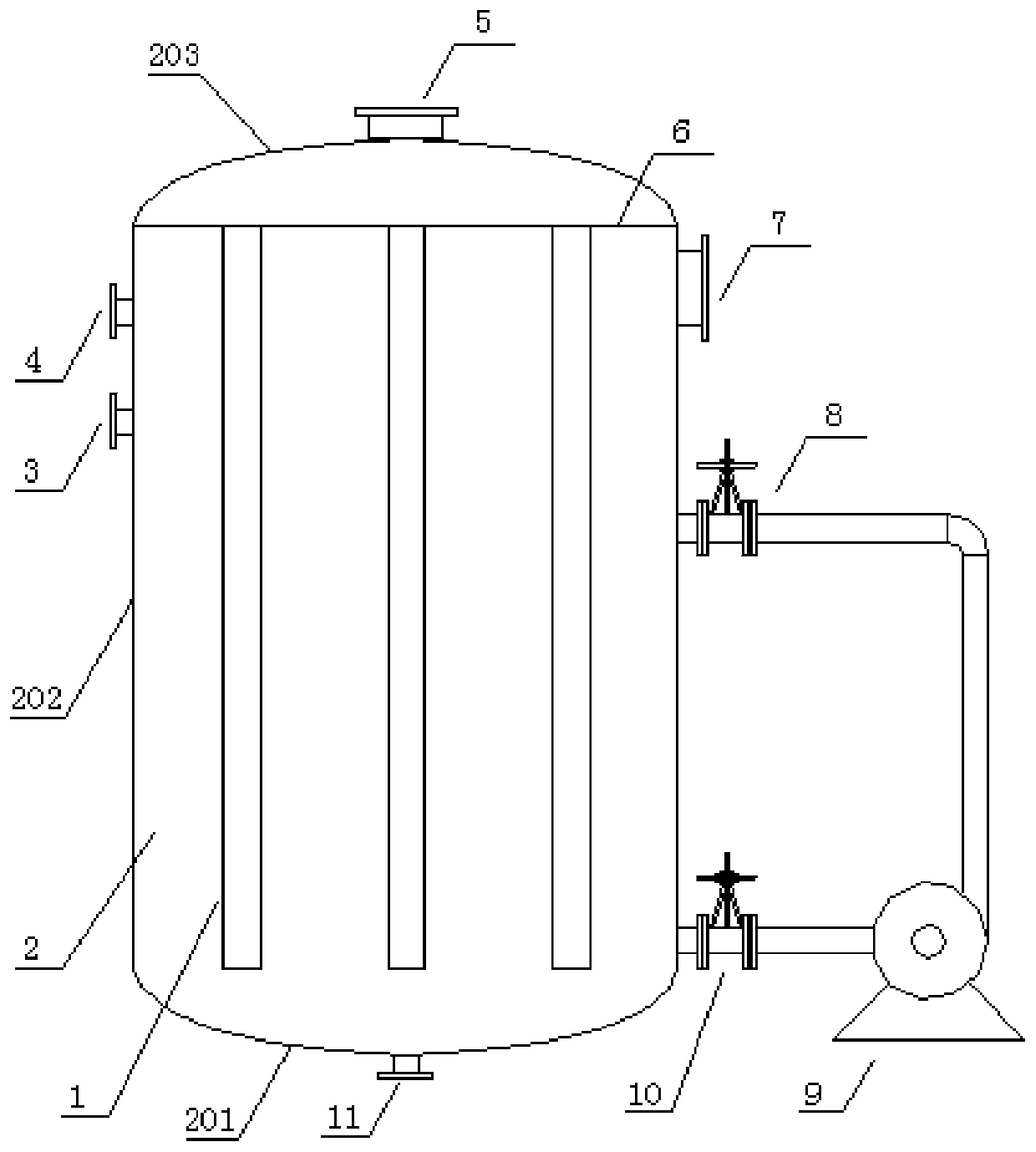 Gas-liquid phase reactor for preparing sulfite