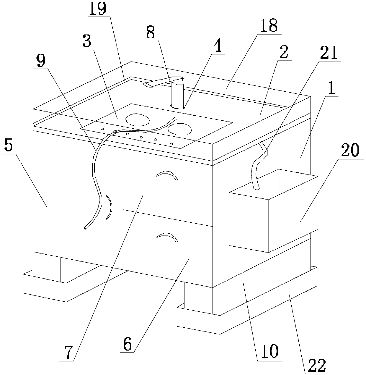 Ball-based convenient-to-move cabinet special for tea making