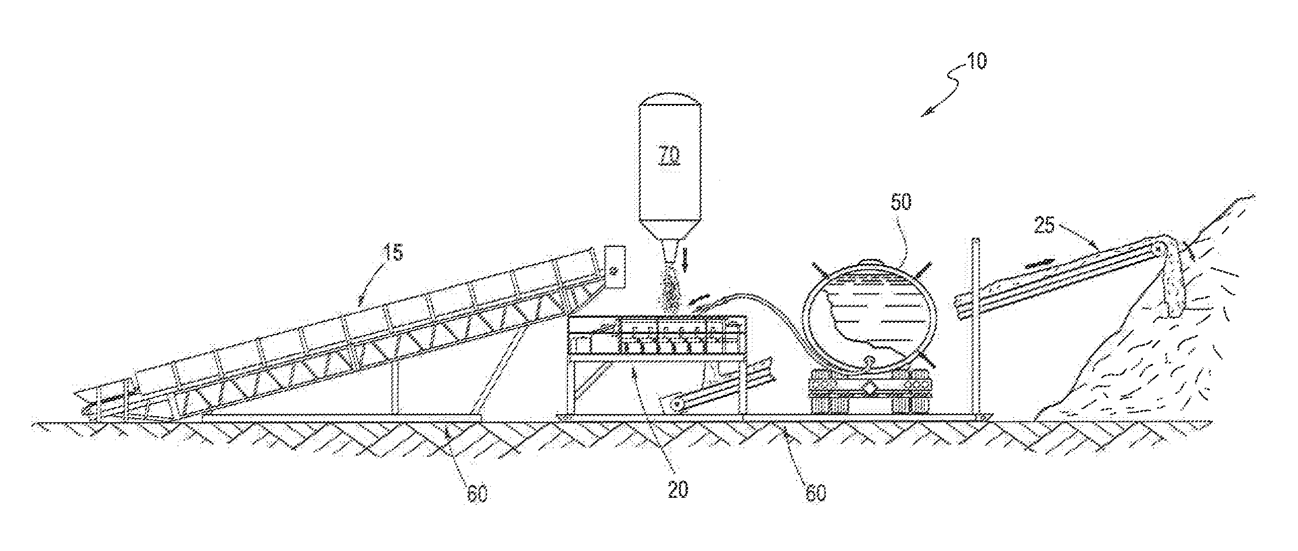 Portable system and method for processing waste to be placed in landfill