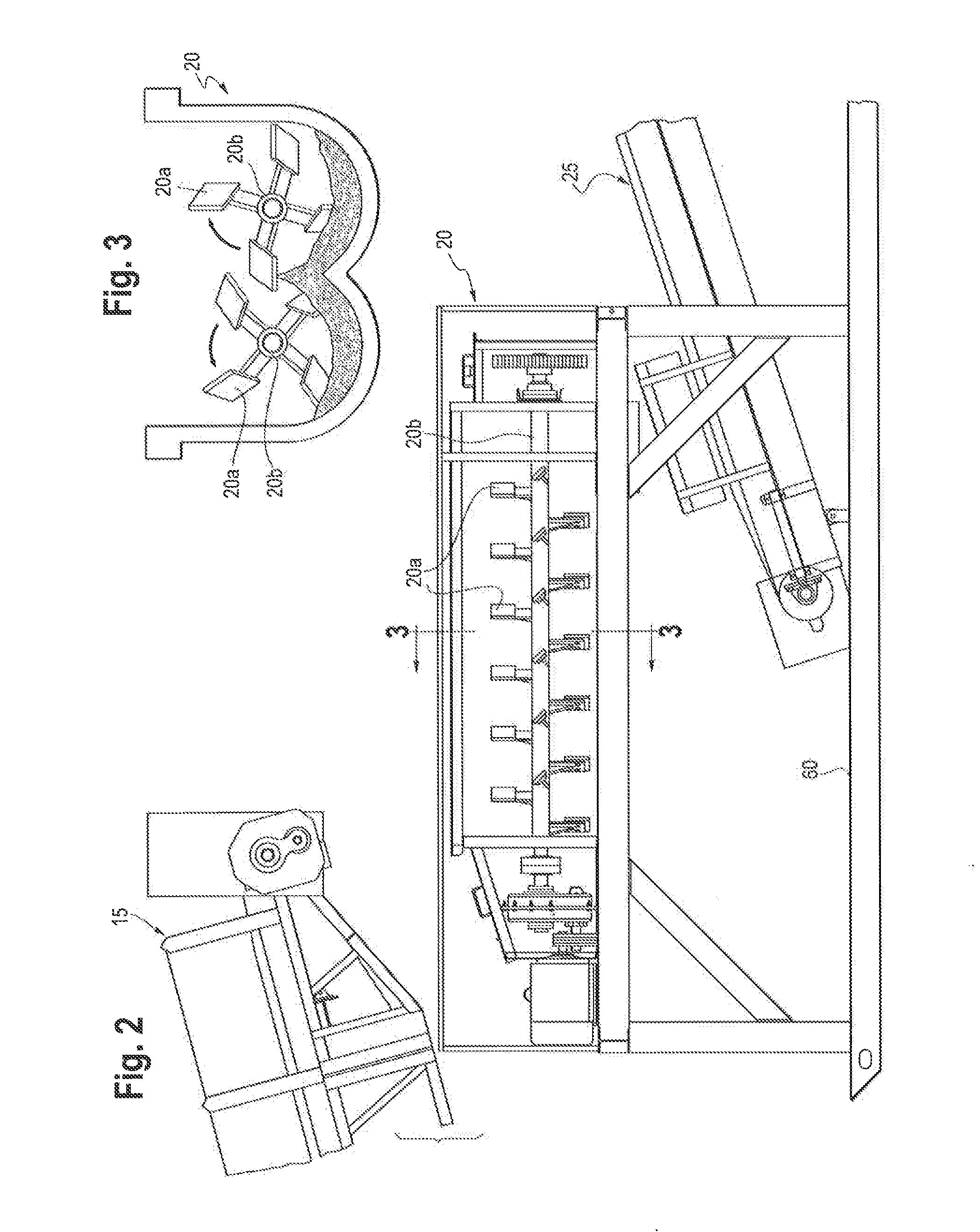 Portable system and method for processing waste to be placed in landfill