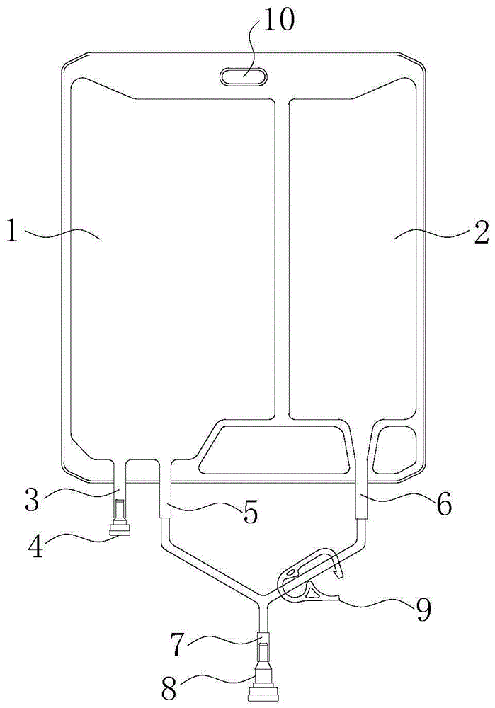 Soft infusion bag and pipe washing method