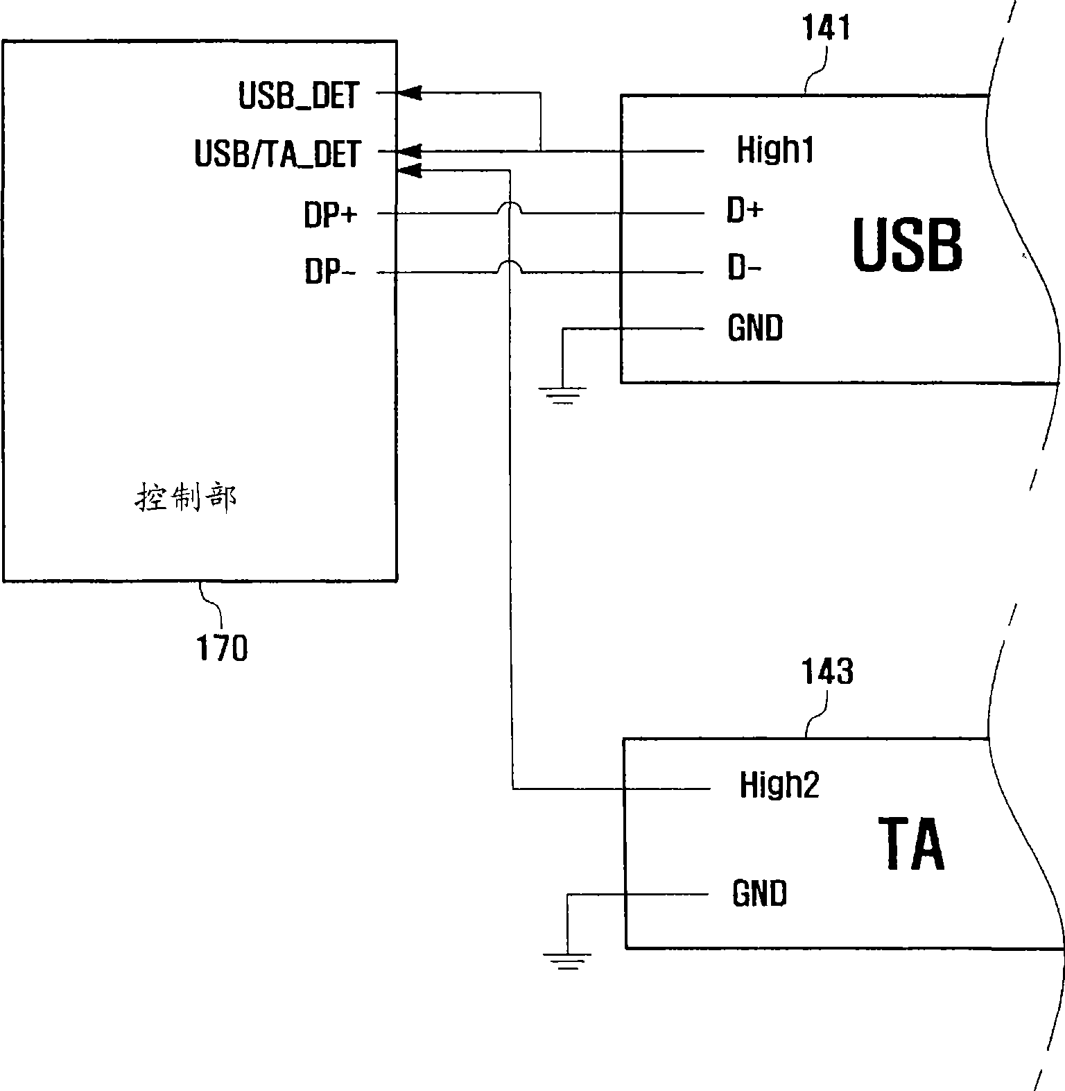 Discrimination method and apparatus for external device connected with portable terminal set