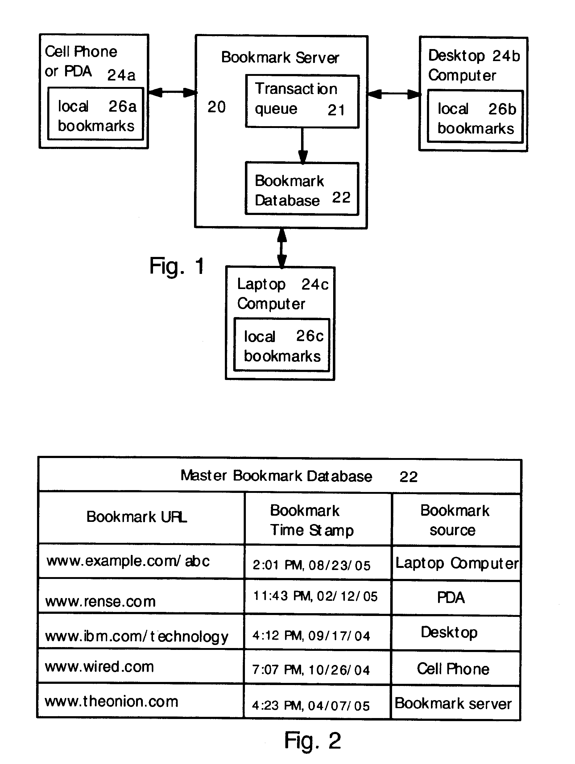 Method for synchronizing and updating bookmarks on multiple computer devices