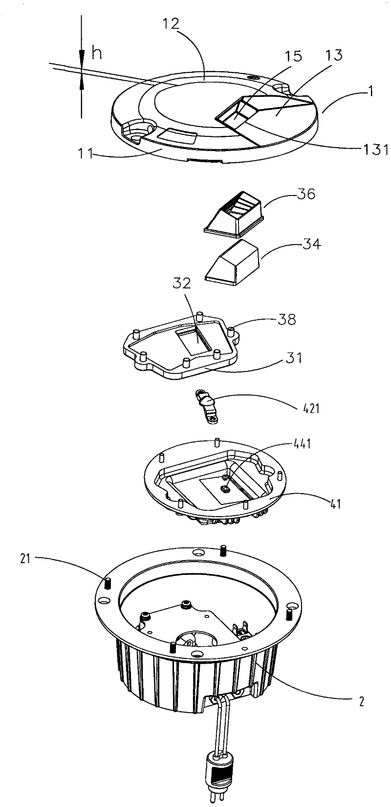 Embedded single light-emitting airport pilot lamp