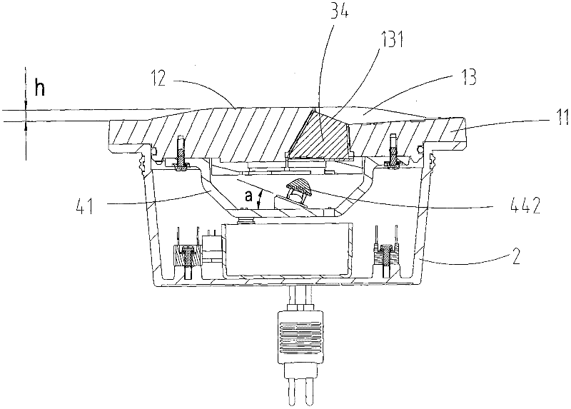 Embedded single light-emitting airport pilot lamp