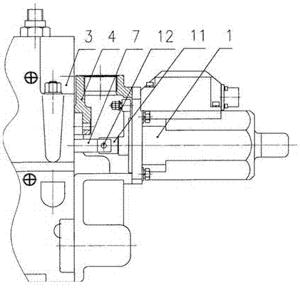 Structural device for connecting diesel engine operation system with oil pump