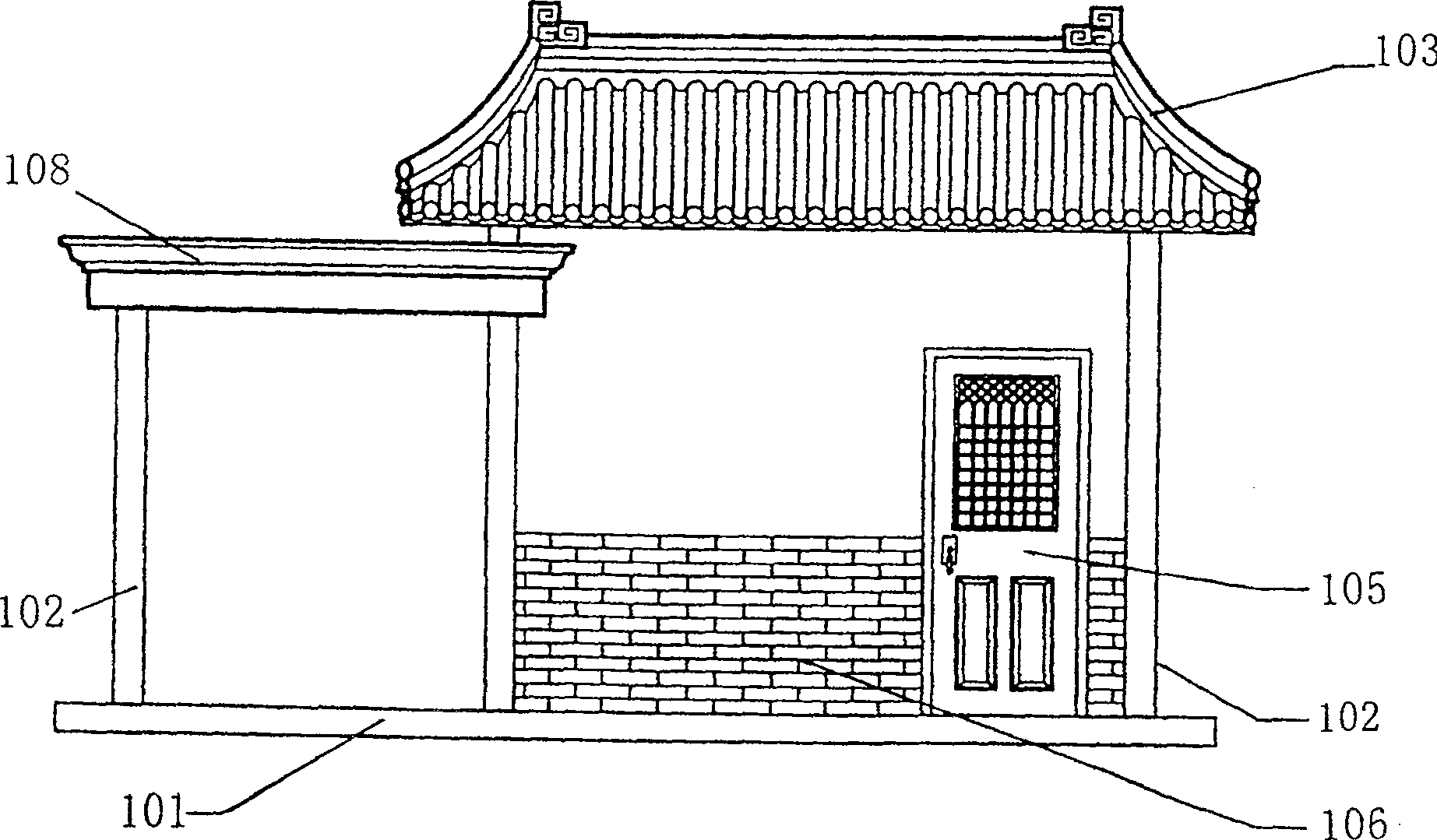 Light archaized architecture production method and product