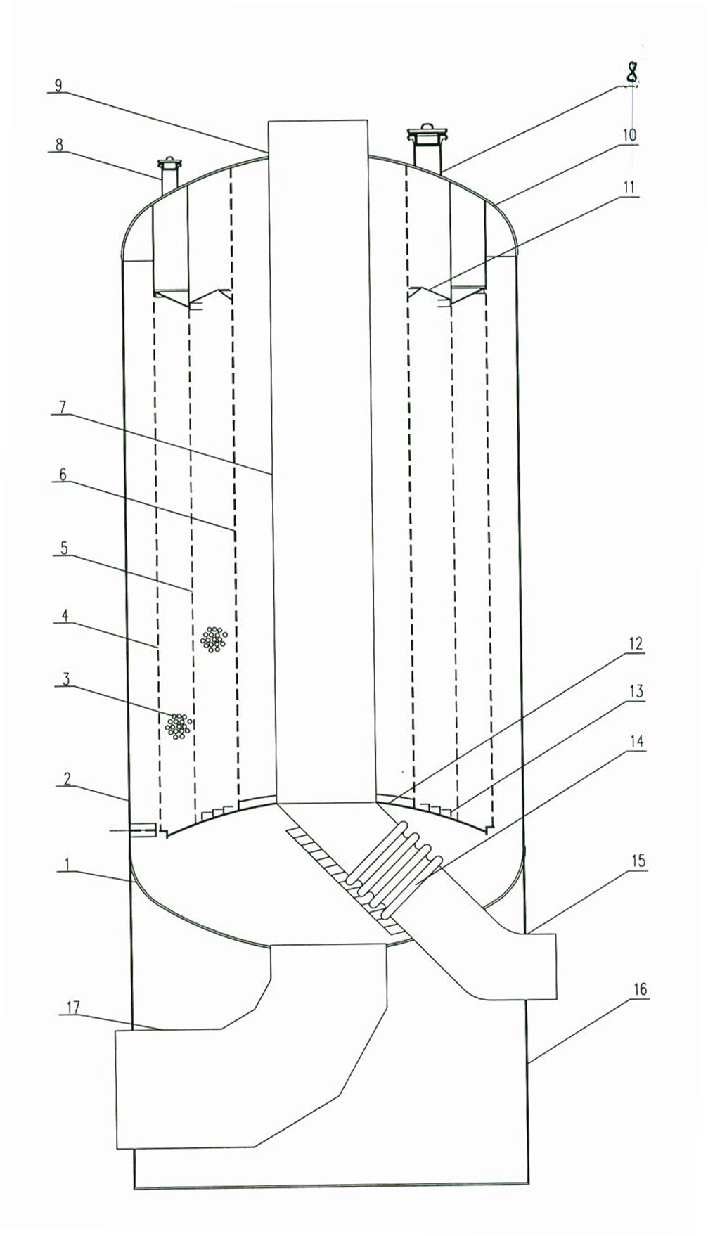 Radial flow adsorber