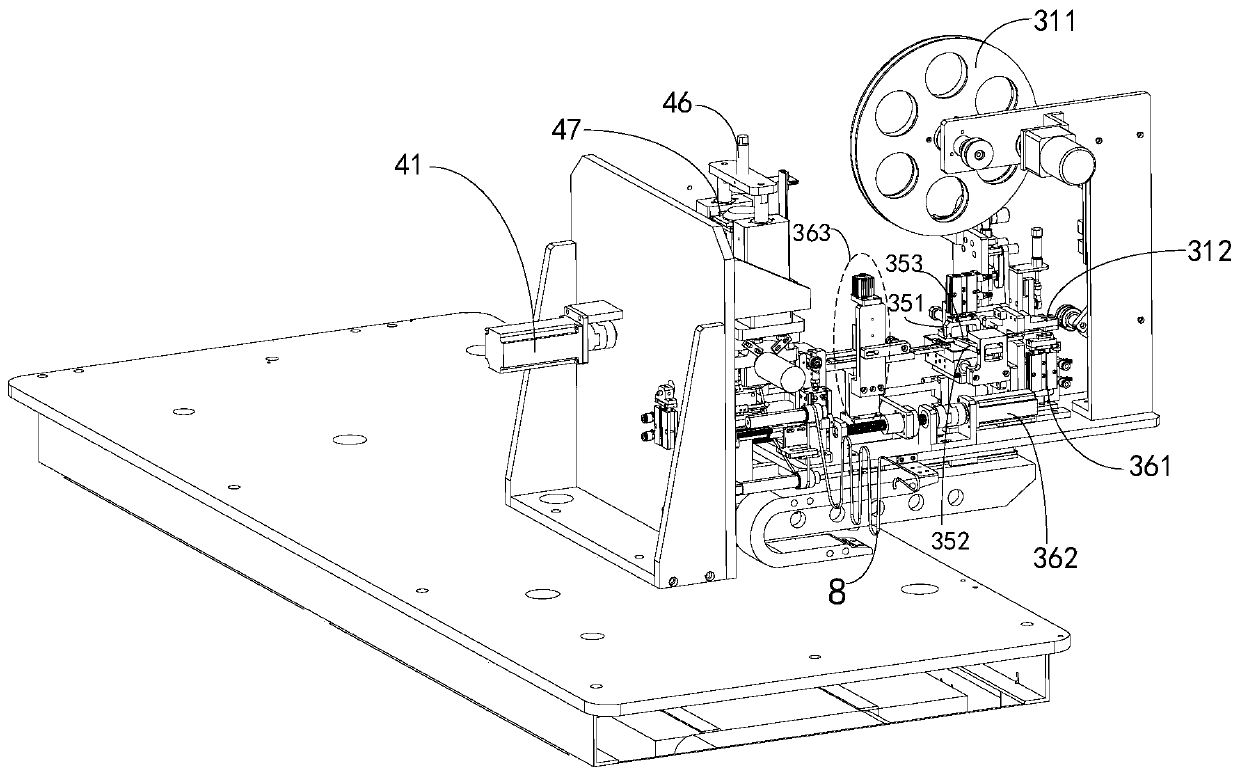 Adhesive mounting mechanism, full-automatic pole piece manufacturing machine and battery core winding equipment