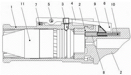 Grenade fixing device of front-loading type grenade launcher