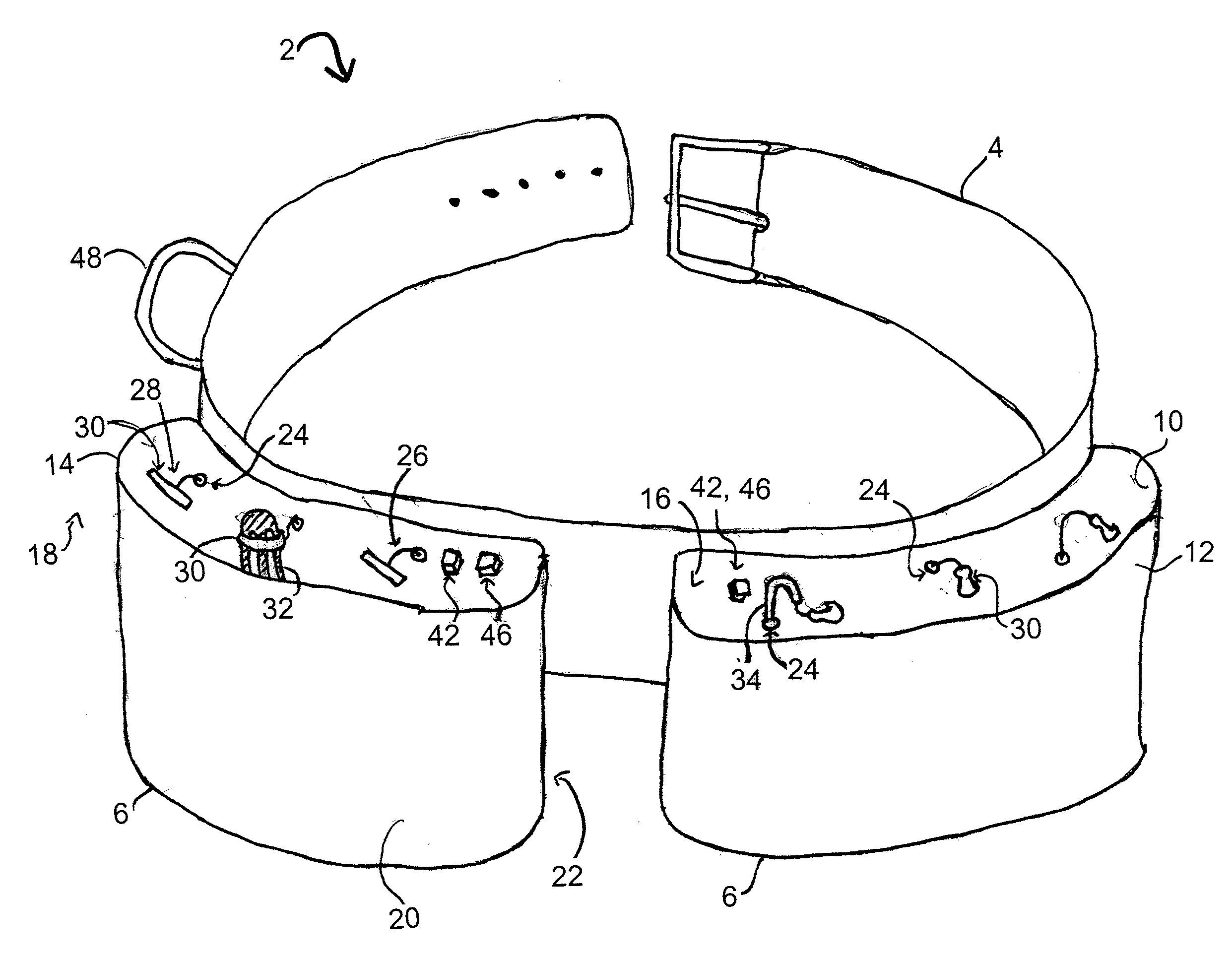 Tool belt with integrated tool retraction mechanism