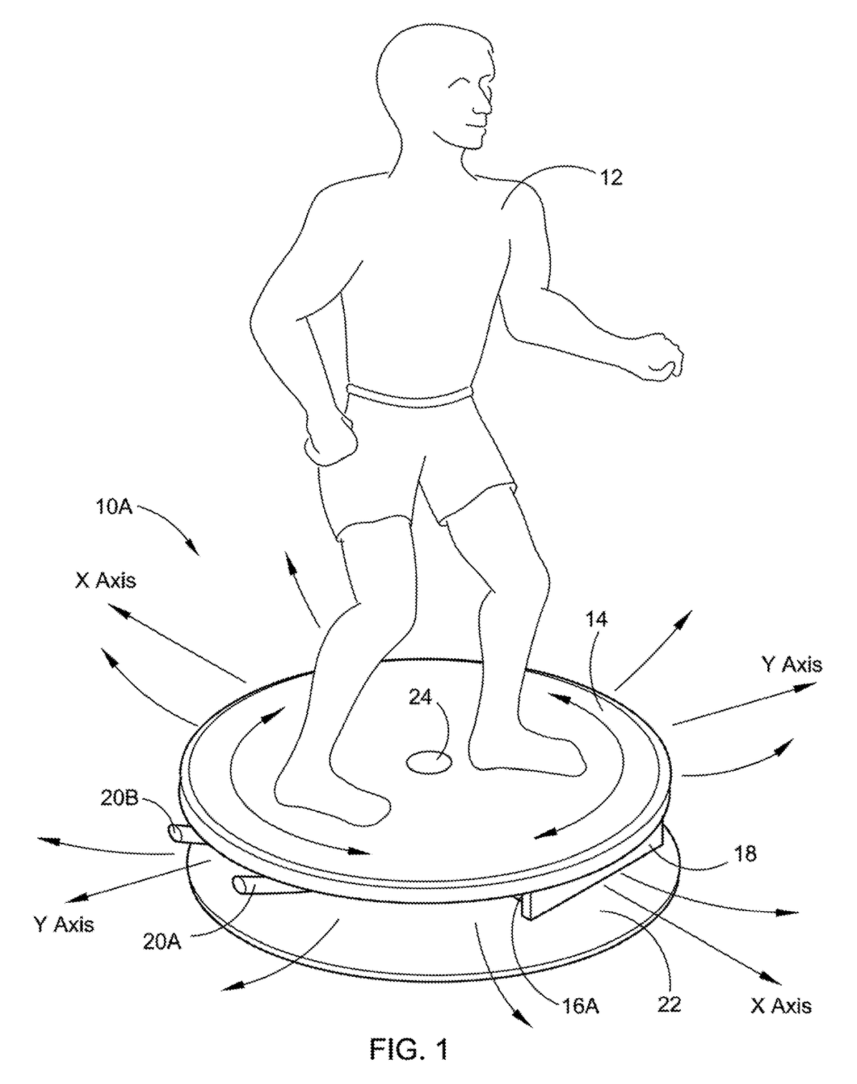 Multi-planar rotational platform and suspension device