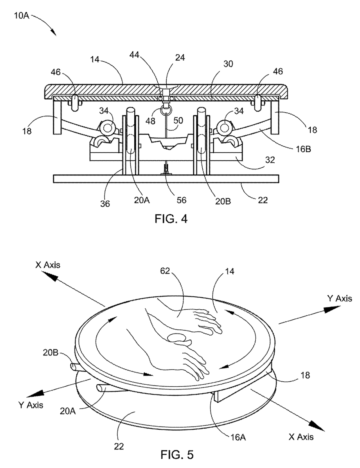 Multi-planar rotational platform and suspension device