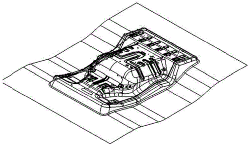 Floor in cab as well as drawing process and die for floor