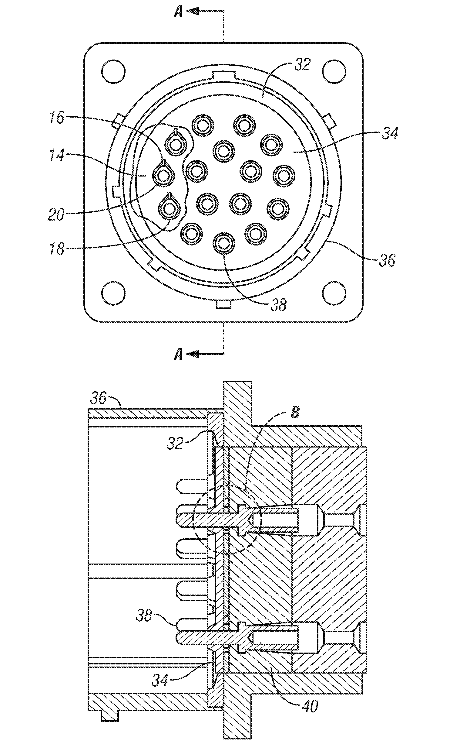 Very low inductance flexible electrical connector insert