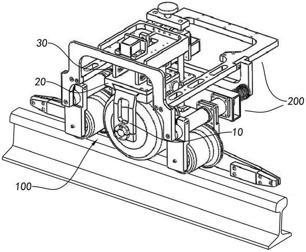 Servo centering device of rail flaw detection robot