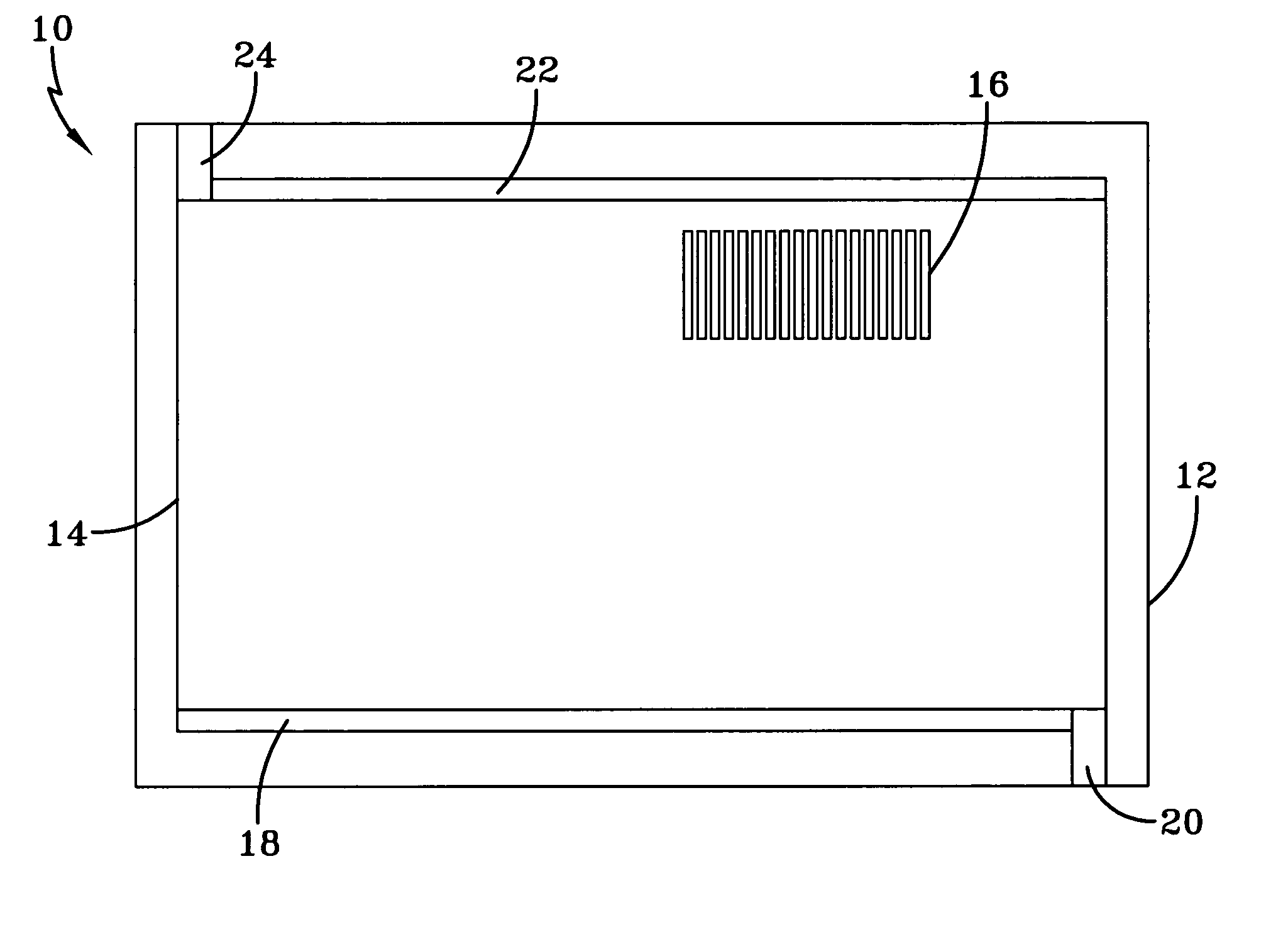 Sidelobe controlled radio transmission region in metallic panel