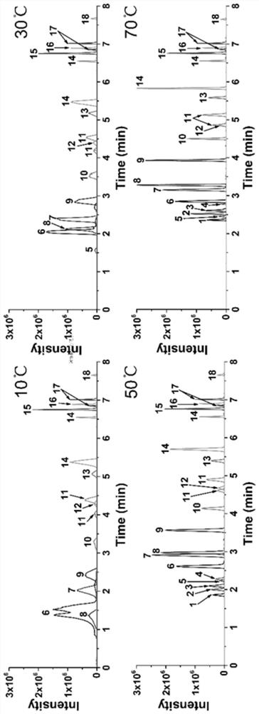 Large-volume sample injection-variable temperature focusing supercritical fluid chromatography mass spectrometry analysis system and analysis method