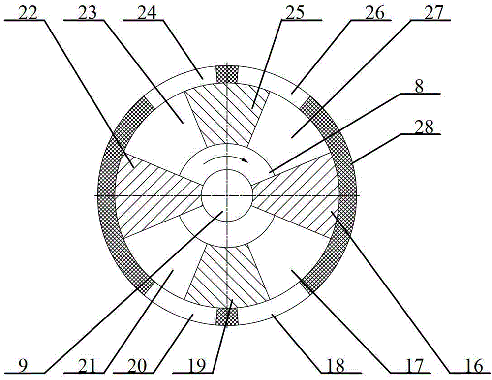 Vane differential pump driven by incomplete gear mechanism