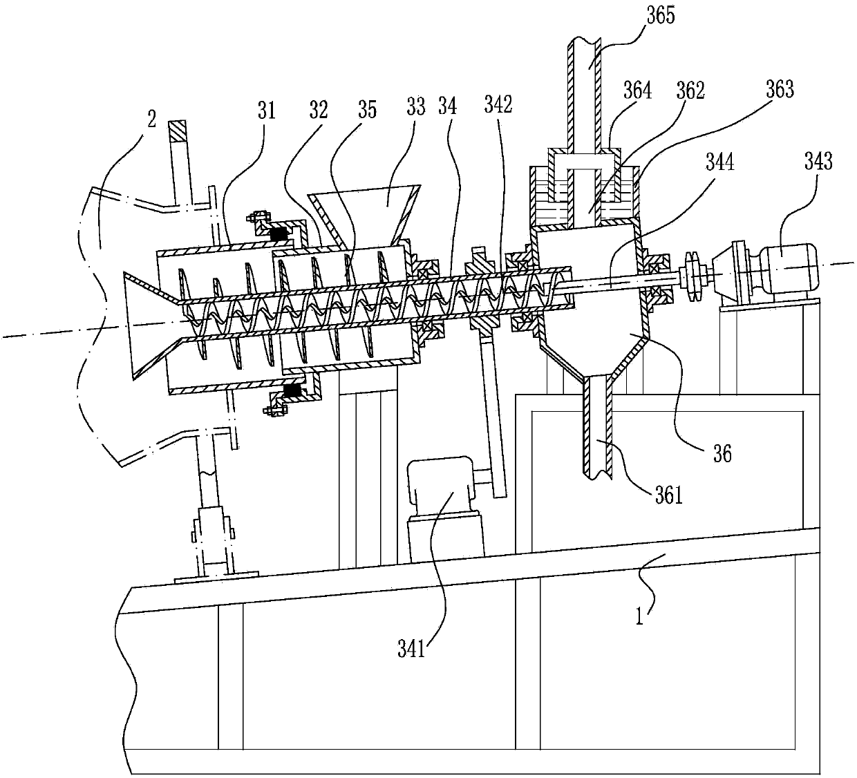 Continuous feeding vent device for cracking furnace