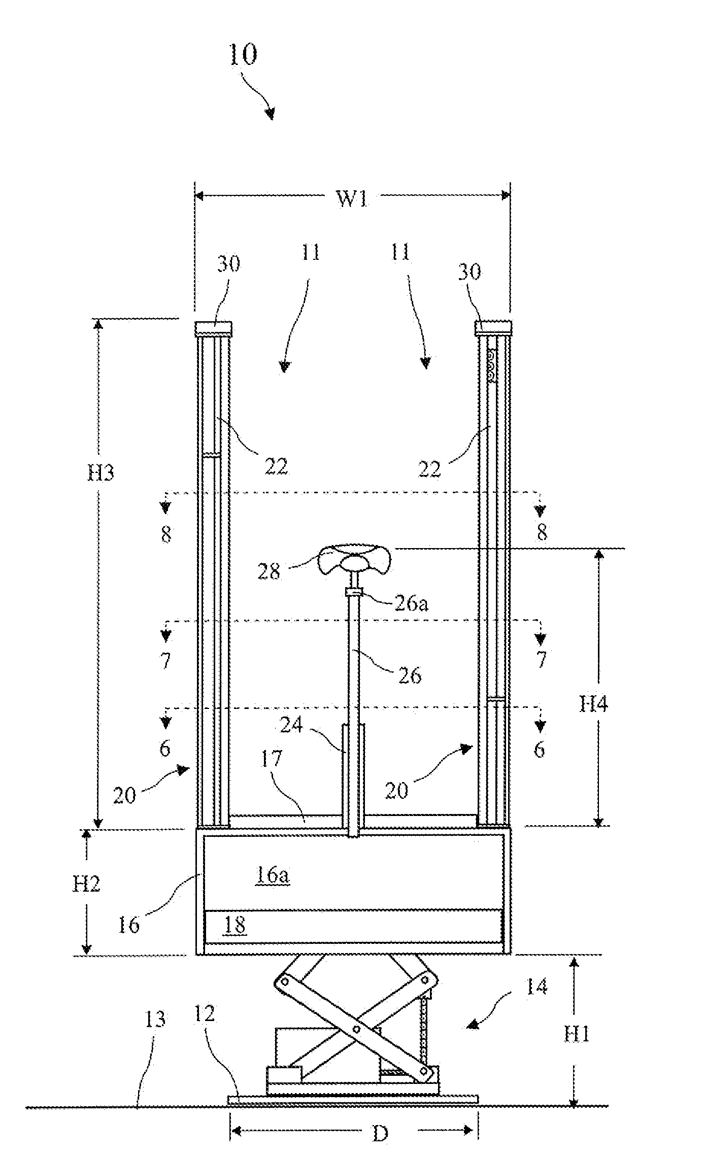 Elevating and Rotating Ultrasound Patient Stand