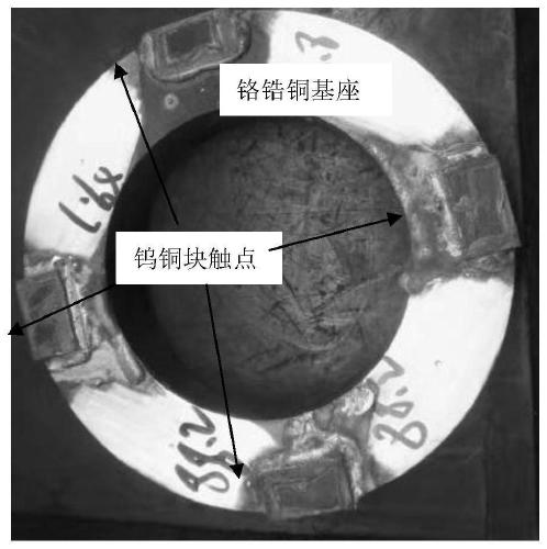 Brazing method of tungsten-copper alloy and chromium-zirconium-copper alloy