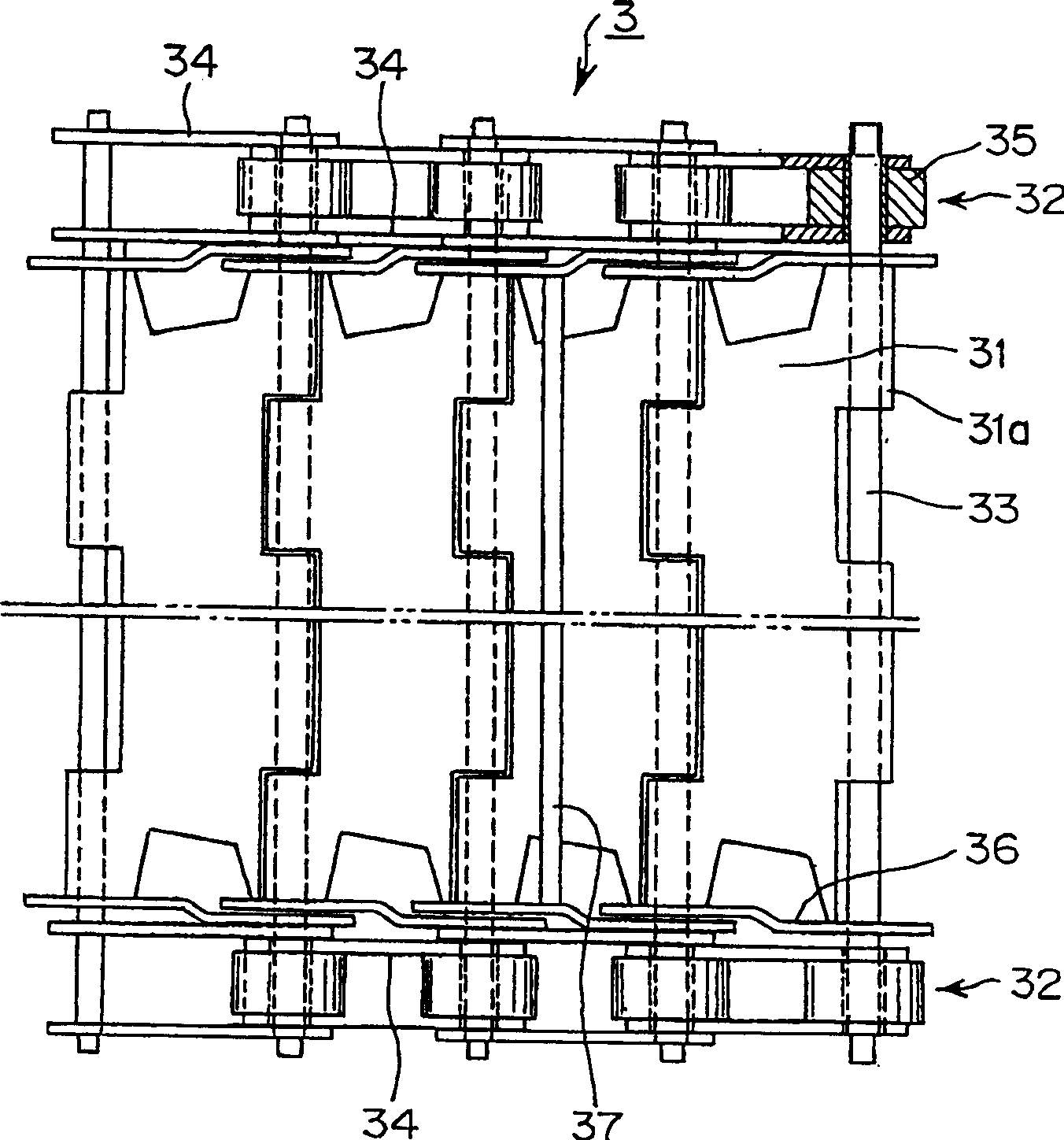 Scraps exhausting belt conveyer system