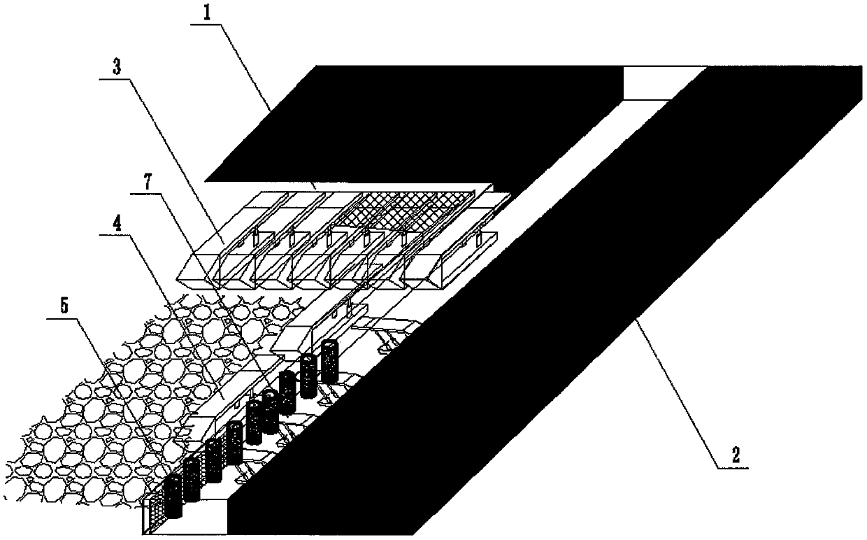 Stoping working face supporting-relief combined gob-side entry retaining roadway and construction method