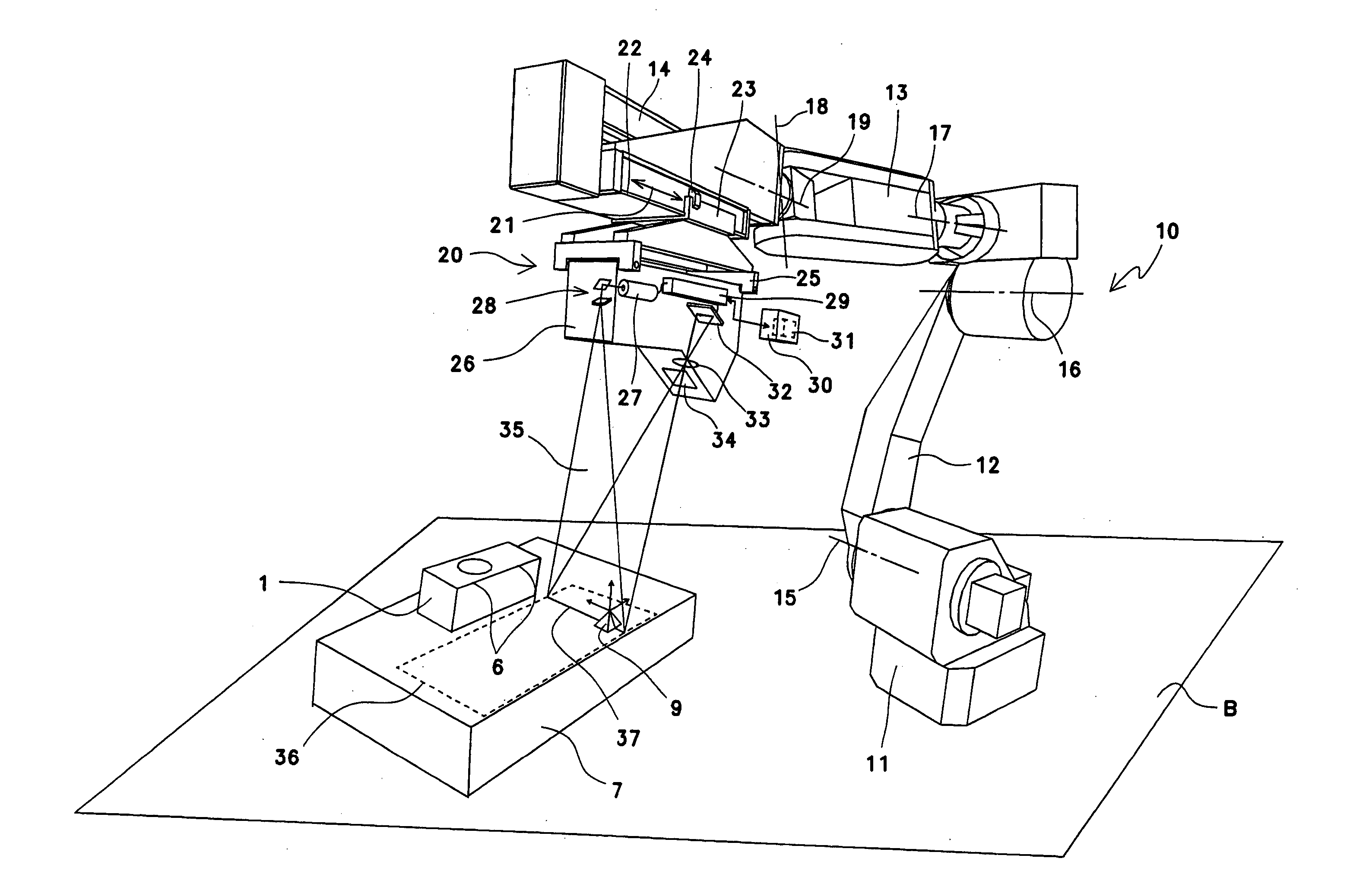 Device and method for measuring components