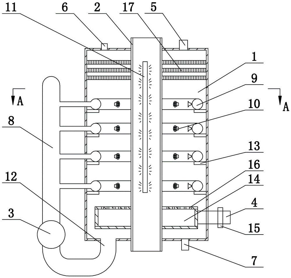 Visible light-based flue gas mercury removal method and circular spraying-type mercury removal device employing same