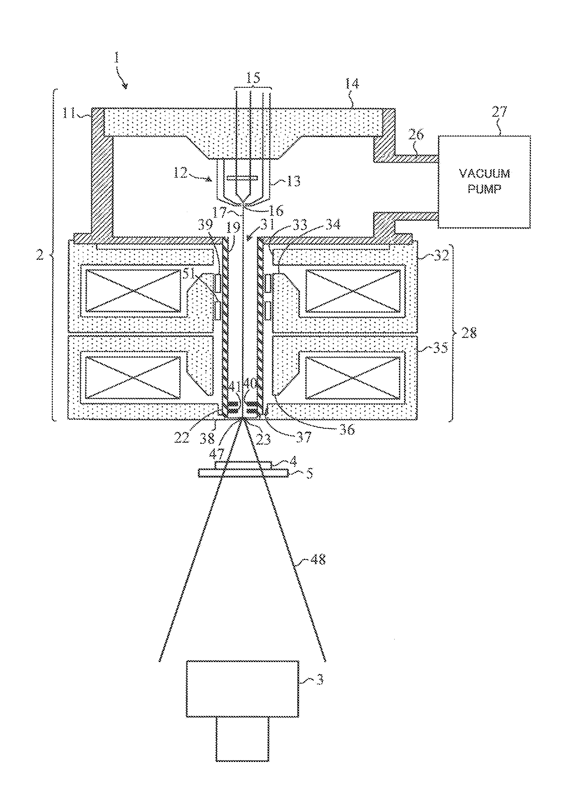 X-ray tube comprising field emission type electron gun and x-ray inspection apparatus using the same