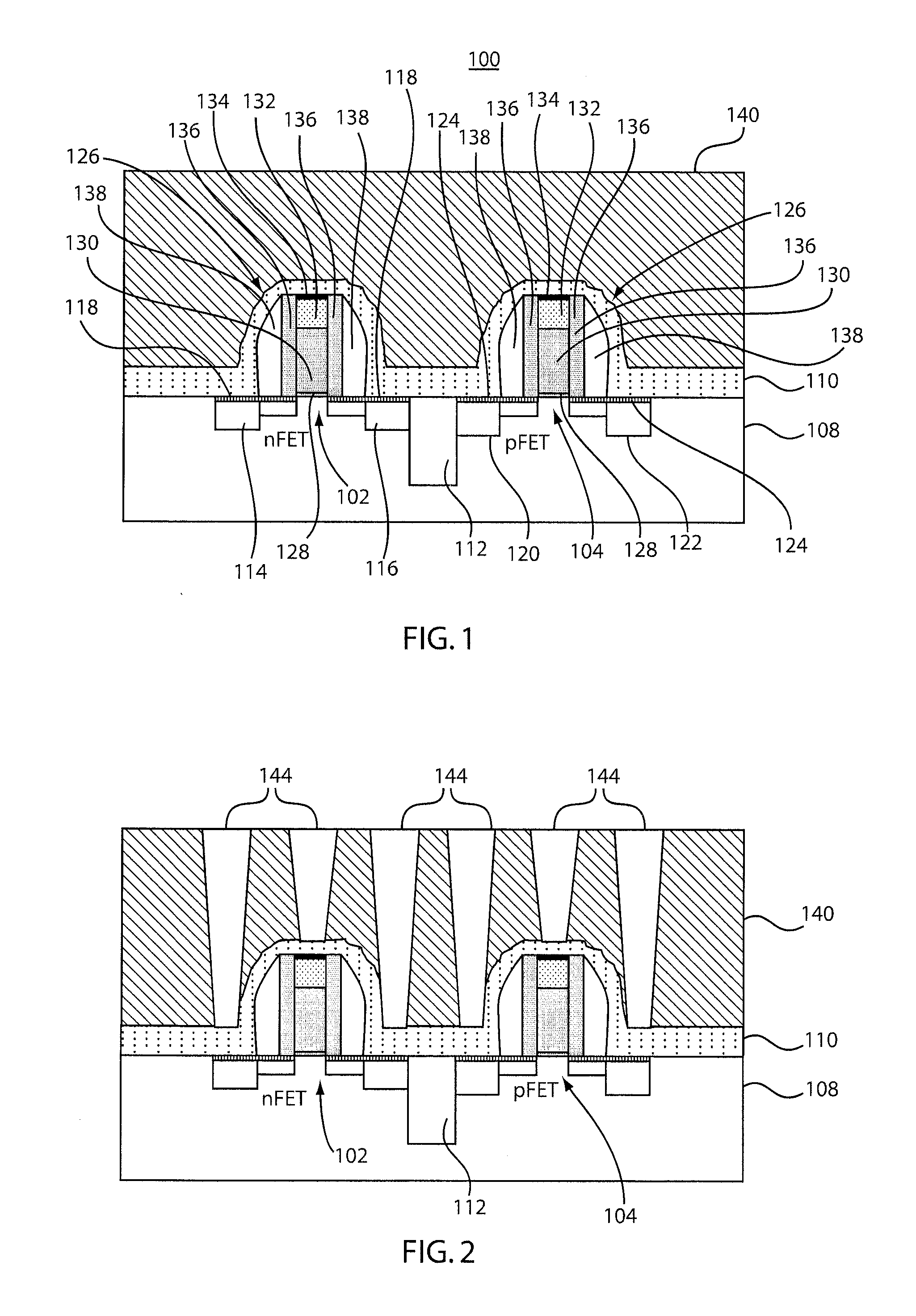 Middle of line structures and methods for fabrication