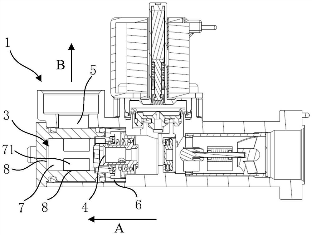 Waterway noise reduction device and water heater comprising same