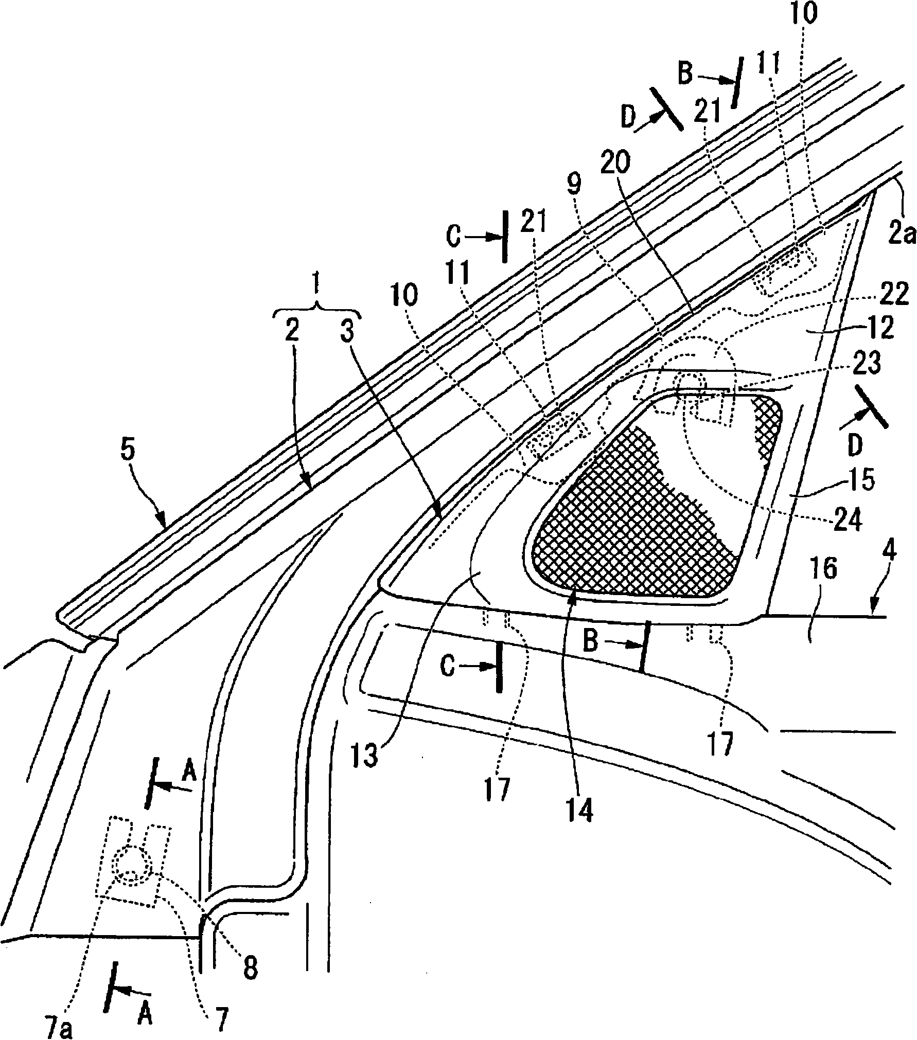 Assembling portion structure of vehicle interior decorating piece