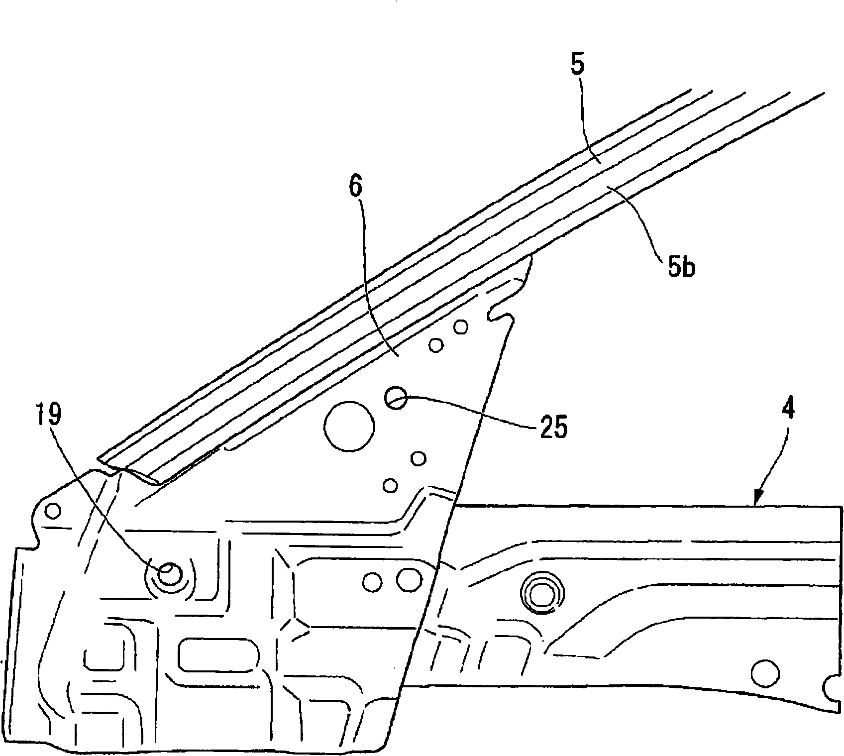 Assembling portion structure of vehicle interior decorating piece