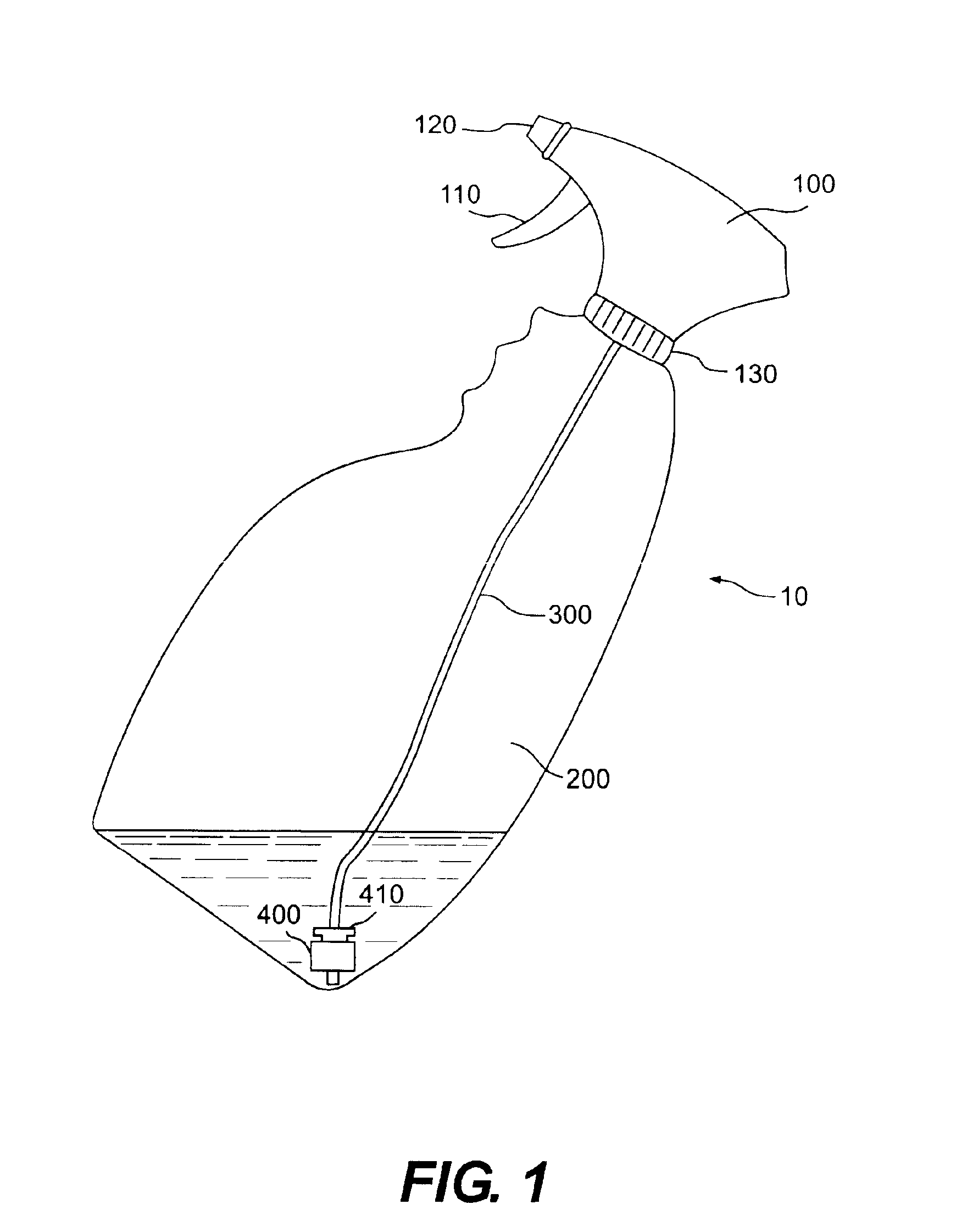 Flexible supply tube with weighting mechanism for use in spray bottles