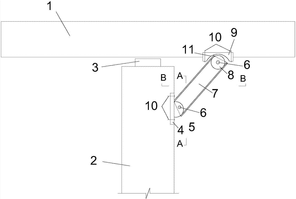 An anti-overturning reinforcement support device for a single-column pier beam bridge