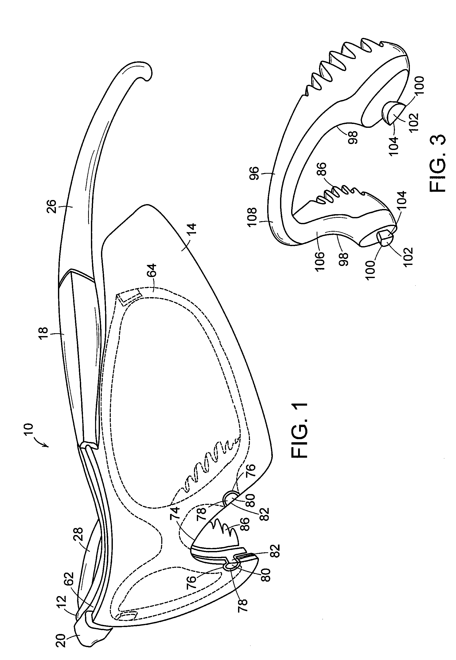 Eyewear with clip-on frame and lens