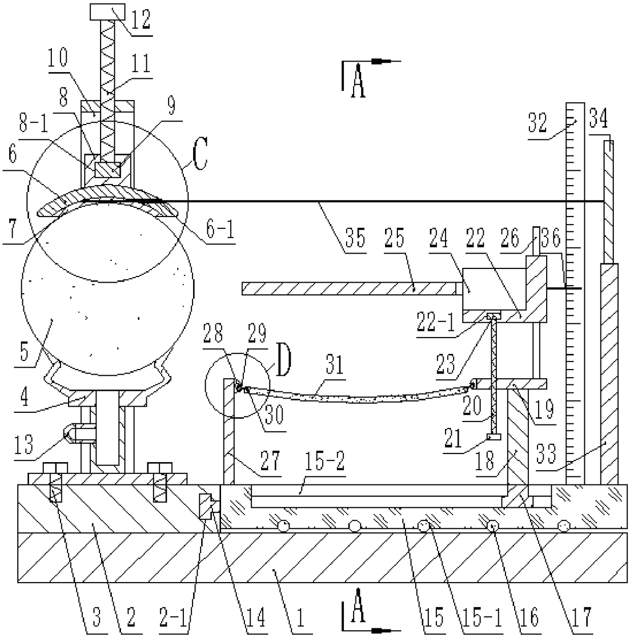 A device for punching holes in spherical glass products