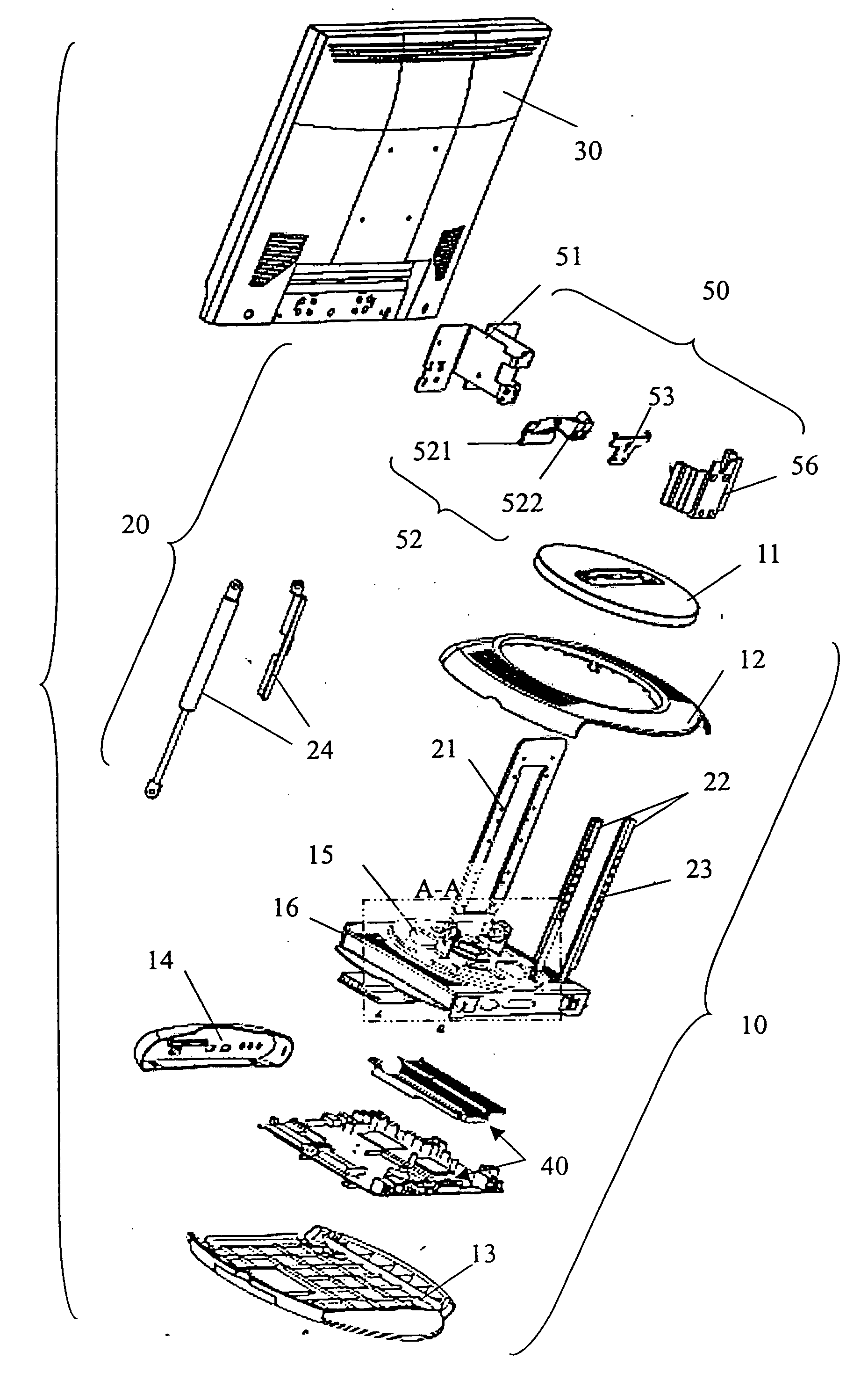 Terminal computer display assembly