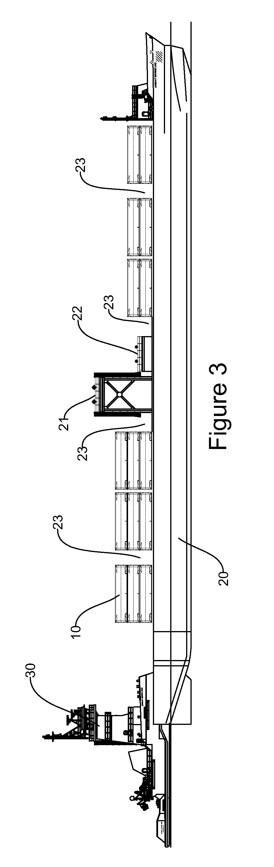 System and method for containerized transport of liquids by marine vessel