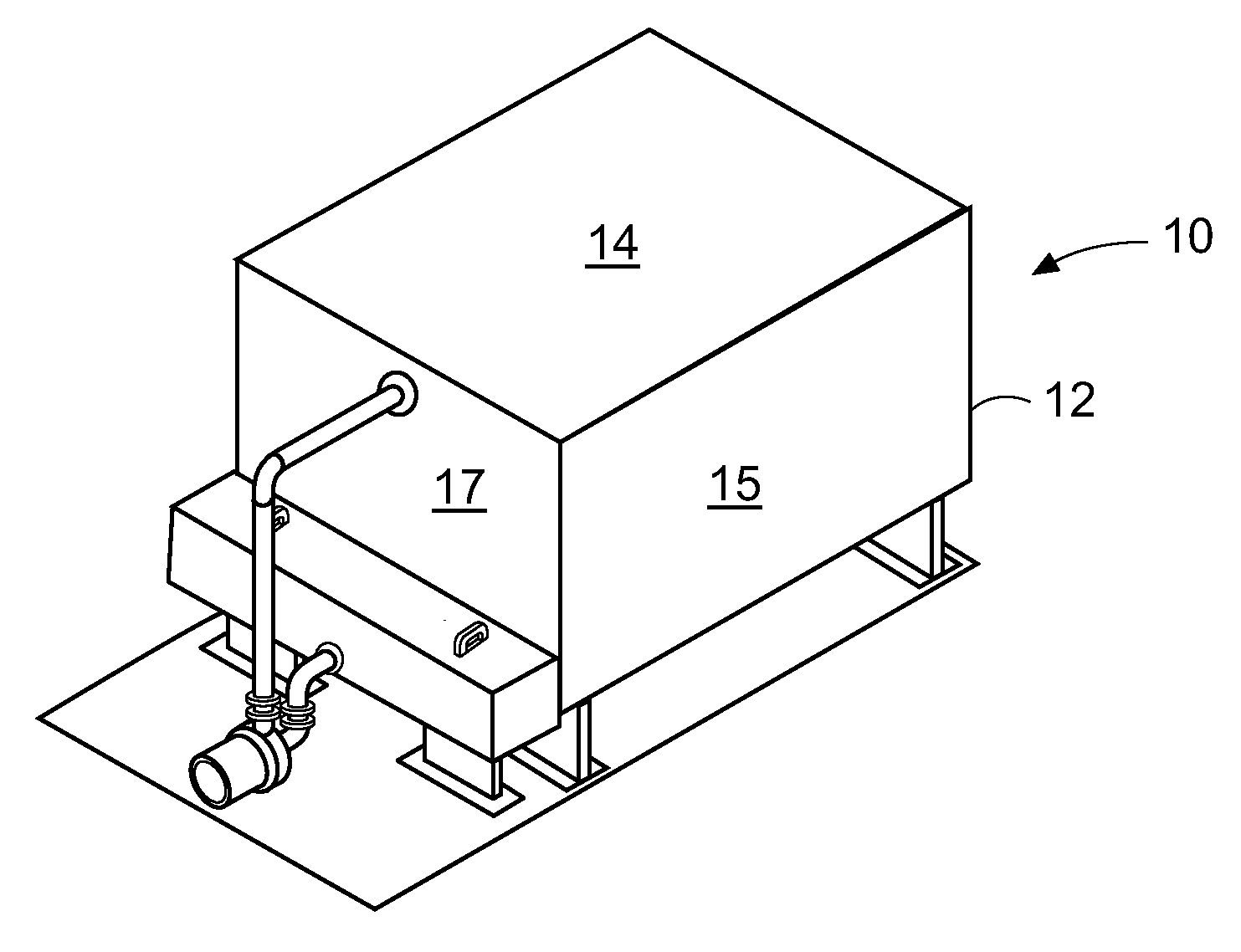 Direct forced draft fluid cooler/cooling tower and liquid collector therefor