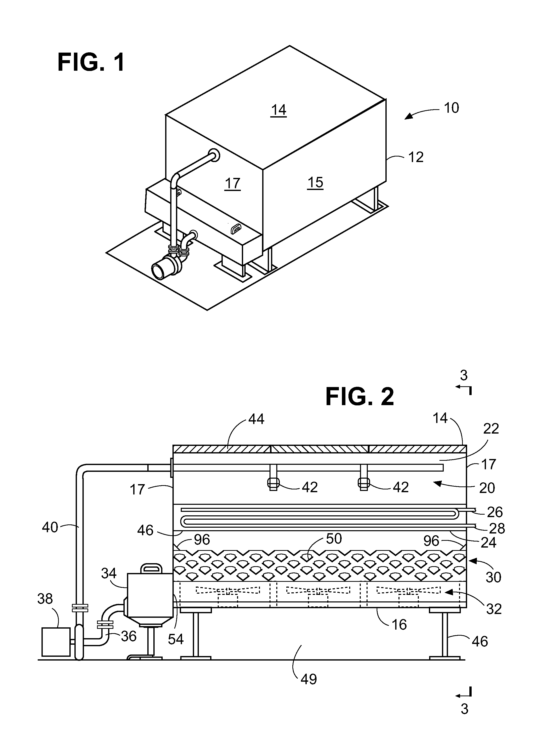 Direct forced draft fluid cooler/cooling tower and liquid collector therefor