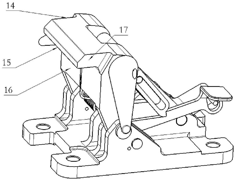 Multi-directional locking device for automatic lifting of container type freight transport system of civil aircraft