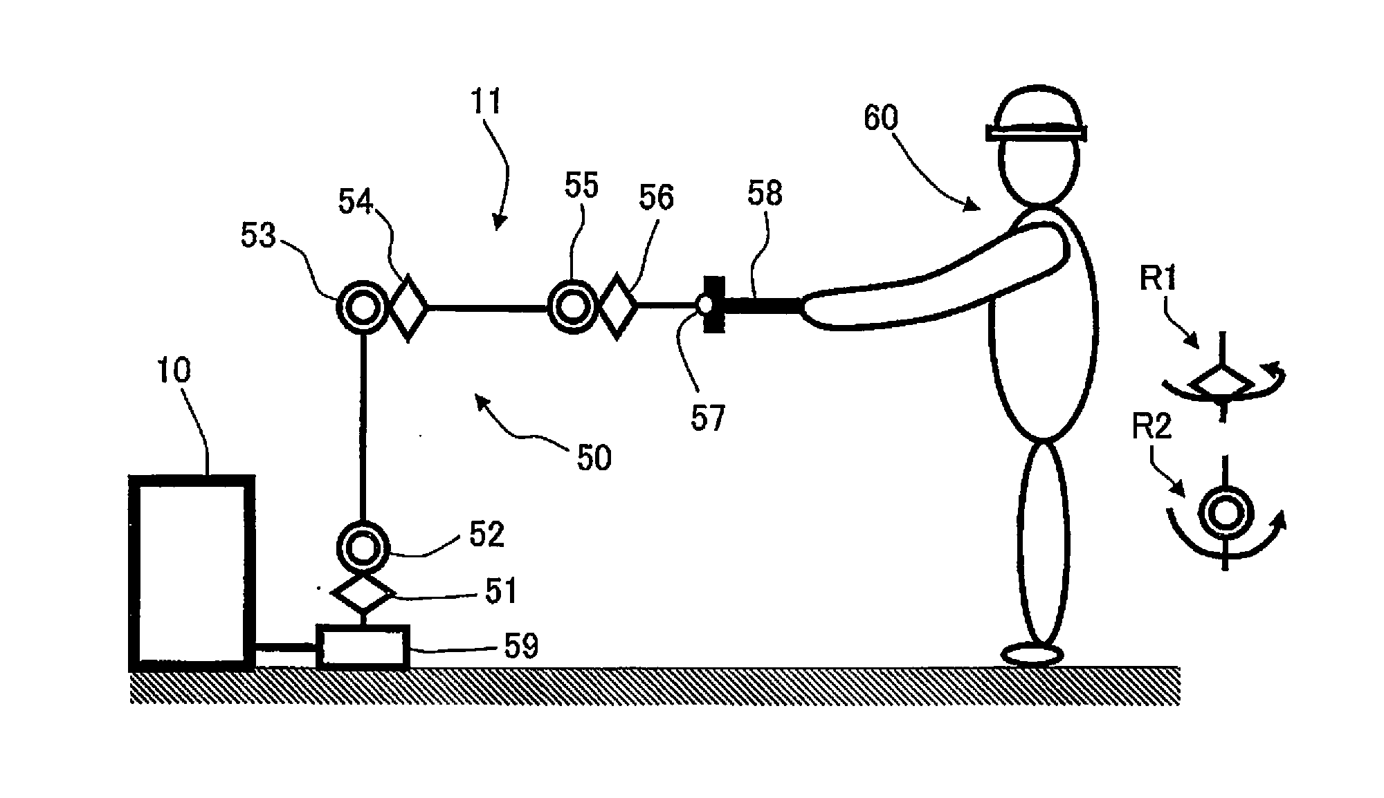 Robot control device for controlling robot moved according to applied force