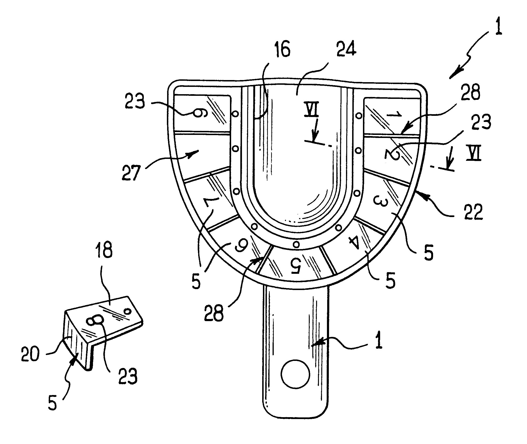 Impression tray device with removable segments for dental implant transfers