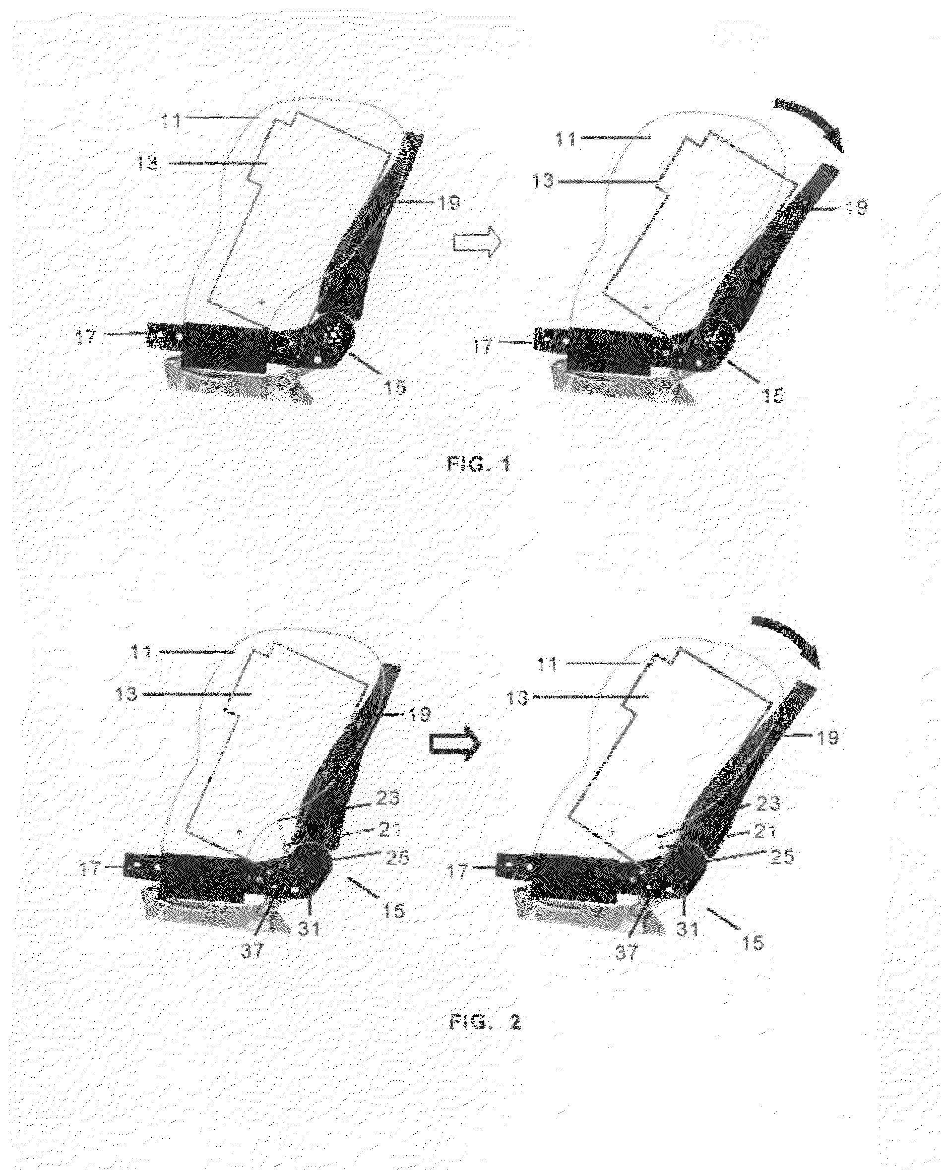 Side airbag for reclining seats