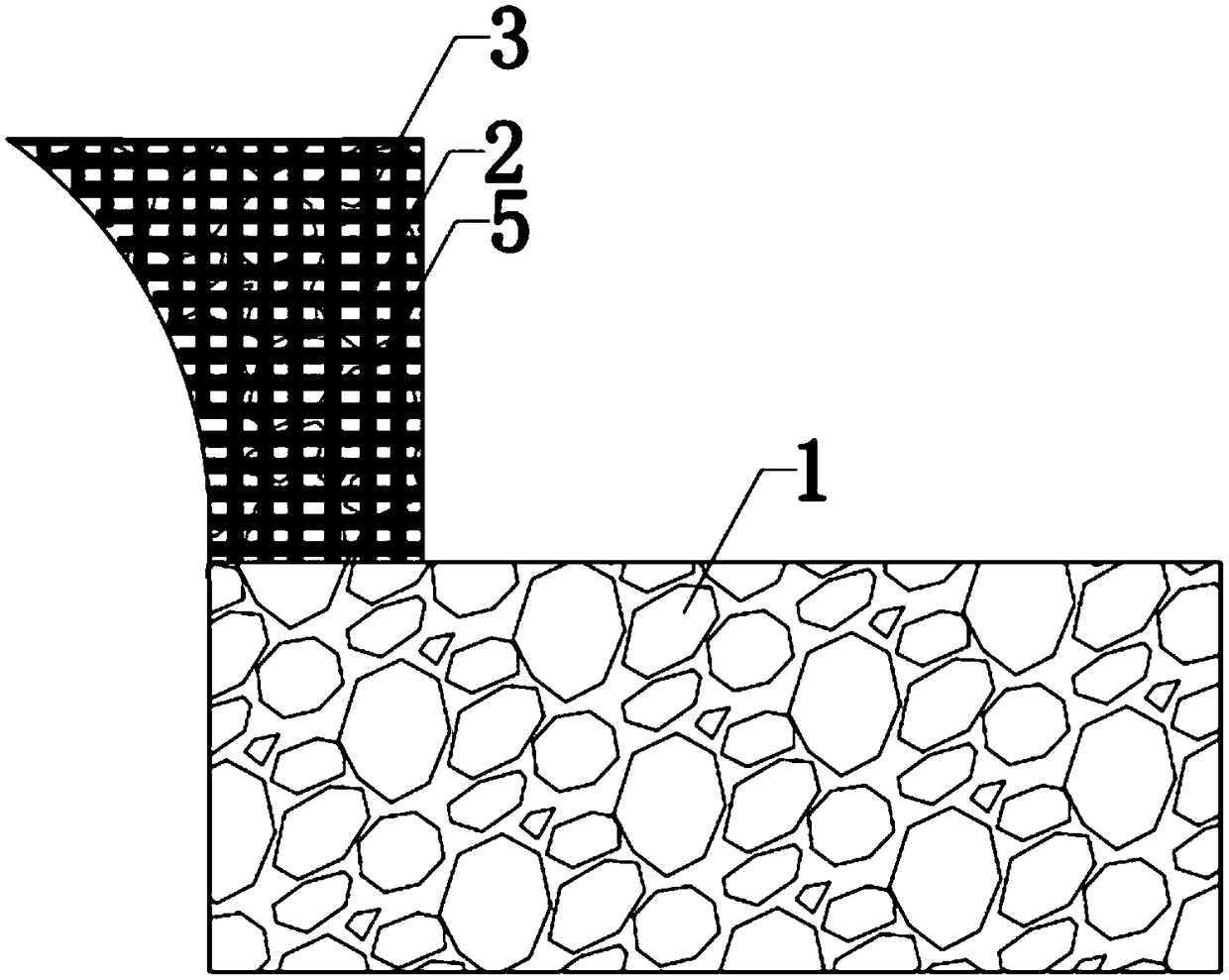 High polymer grouting and reinforcement method of flexible revetment for coral reef island airport revetment